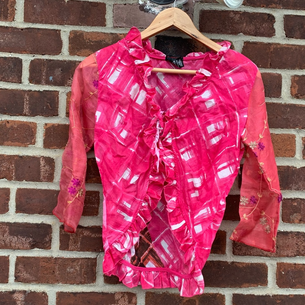 Custo Barcelona sheer cotton/silk top.